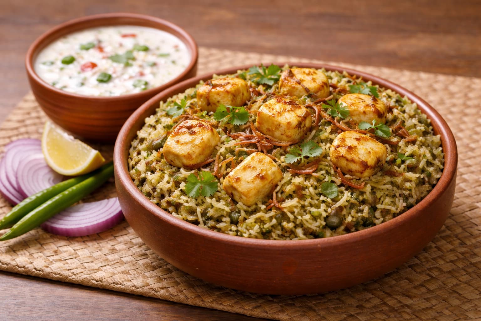 BHOOKR's Paneer Pulav (Spinach Flavour)